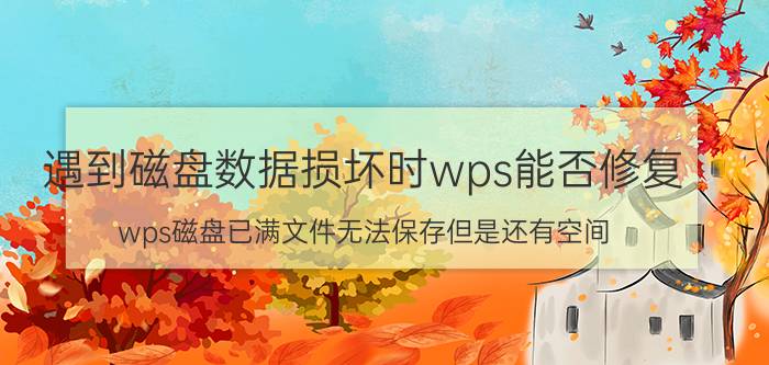 遇到磁盘数据损坏时wps能否修复 wps磁盘已满文件无法保存但是还有空间？